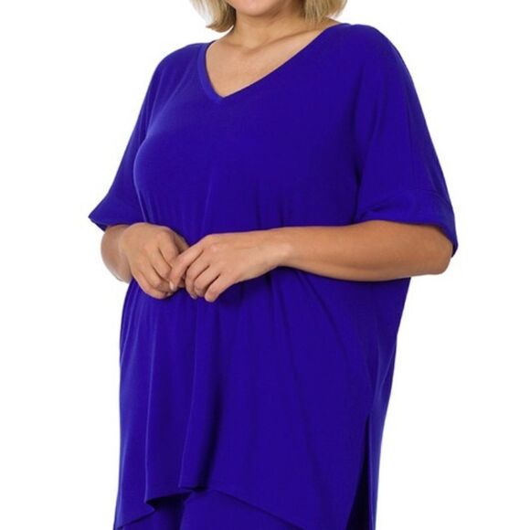 Plus size cute‎ short T-shirt set ASH OLIVE - Picture 9 of 11